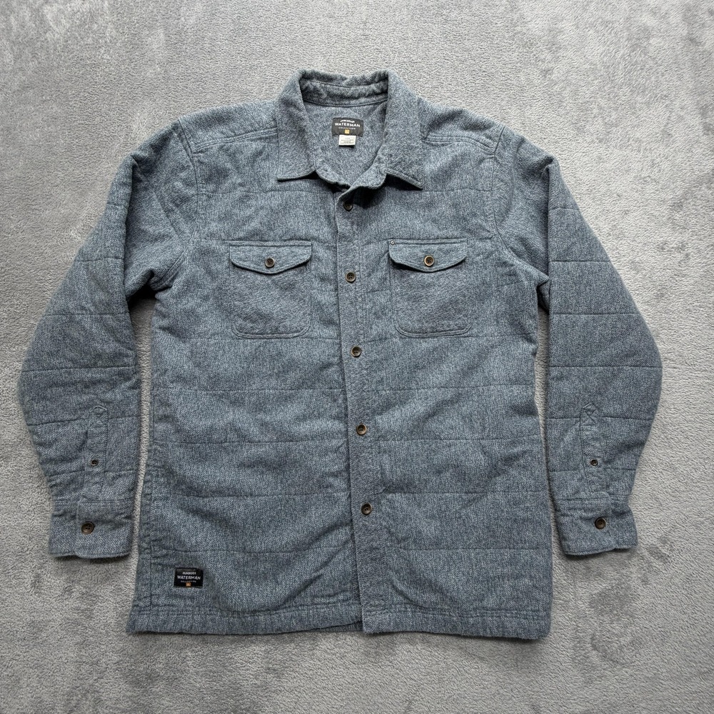 Quiksilver Jacket Mens L Gray Quilted‎ Collared Lined Insulated Padded Waterman